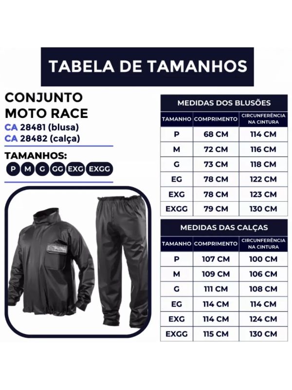 Capa de chuva motoqueiro brascamp em pvc impermeável