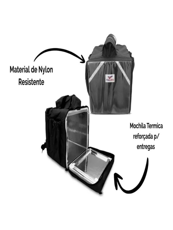 Bag entregas 60l mochila térmica aluminizada reforçada piracapas