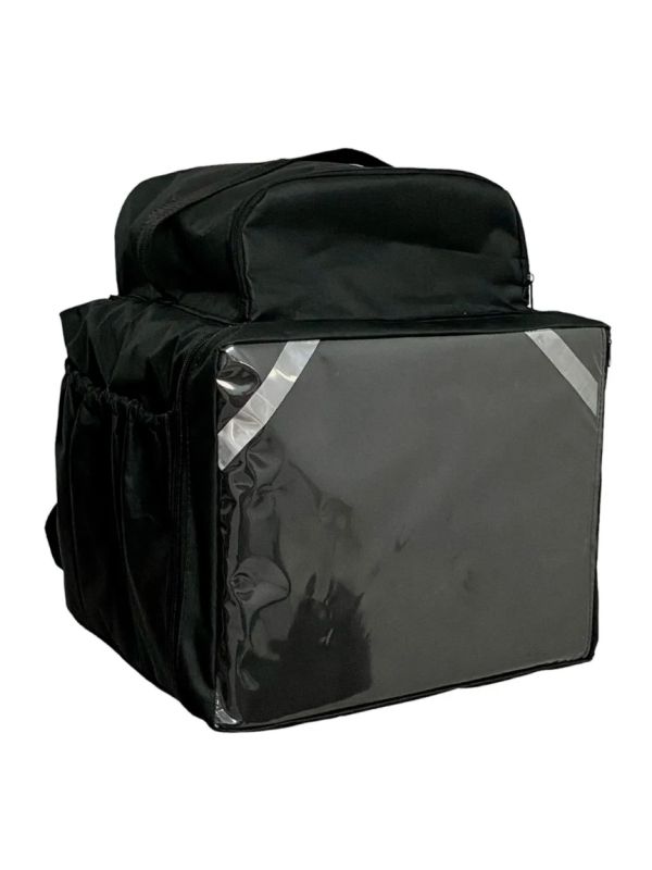 Bag entregas motoboy expansiva + isopor laminado reforçada 45 litros preta