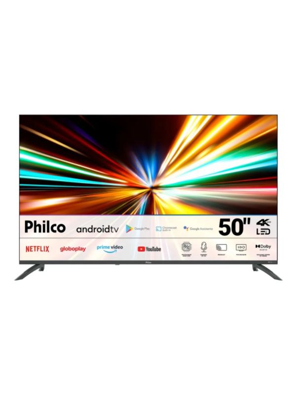 Smart tv philco 50” 4k led android tv p50eaa – dolby audio, bluetooth e chromecast built-in