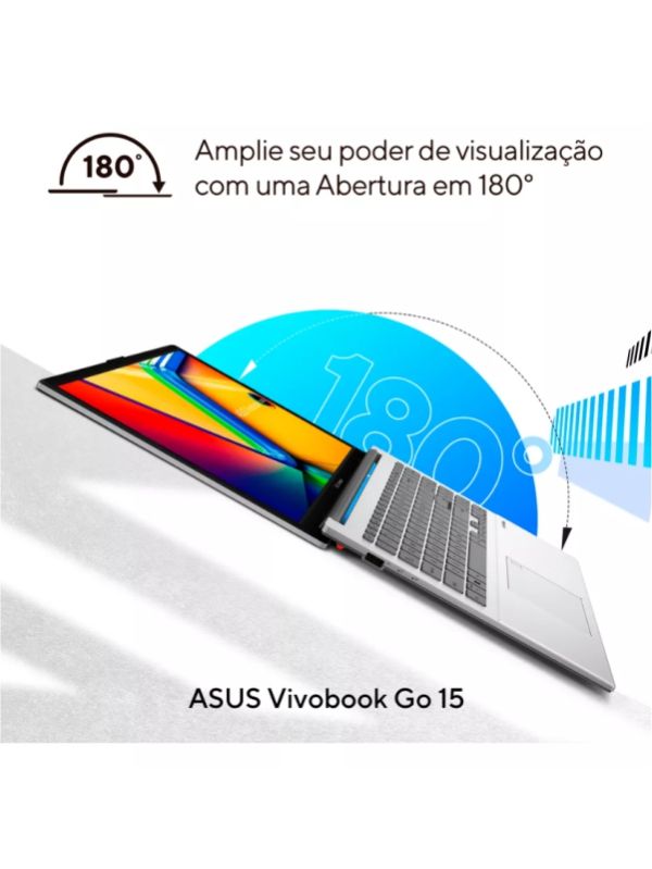 Notebook asus vivobook go 15 intel core i3 n305 4gb ram 128gb ssd windows 11 tela 15,6 silver